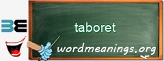 WordMeaning blackboard for taboret